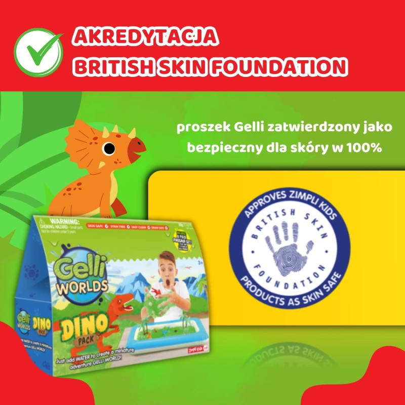 Zestaw do tworzenia gelli z figurkami i tacą Gelli Worlds Dino Pack 3+ Zimpli Kids