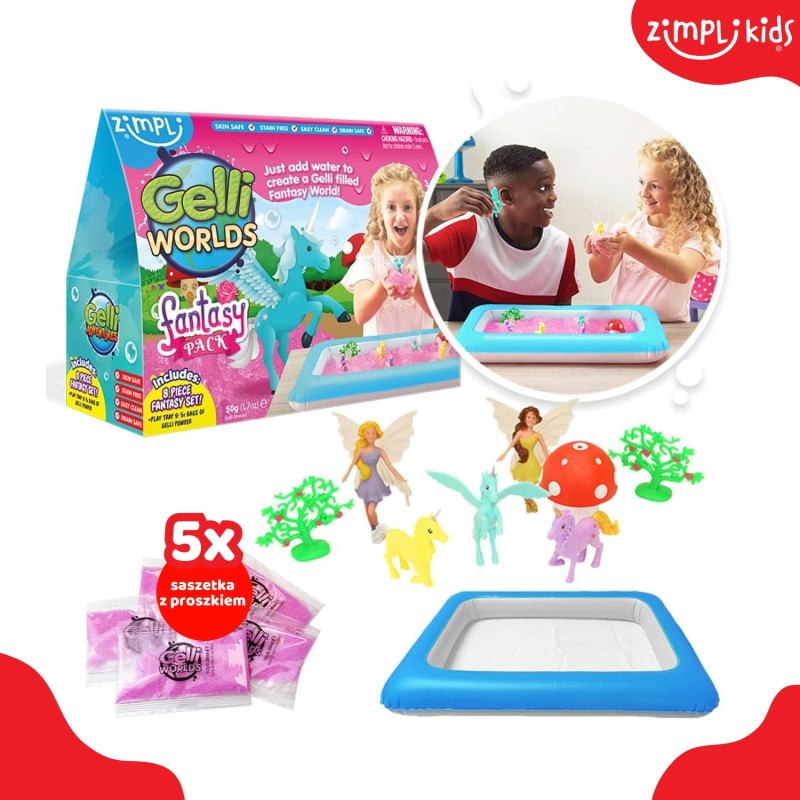 Zestaw do tworzenia gelli z figurkami i tacą Gelli Worlds Fantasy Pack 3+ Zimpli Kids