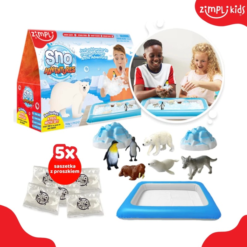 Zestaw do tworzenia śniegu z figurkami i tacą Sno World Arctic Adventure 3+ Zimpli Kids