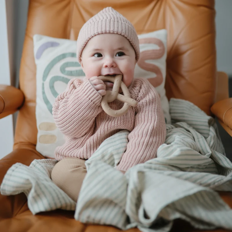 Silikonowy Gryzak Precel Pretzel Natural Mushie