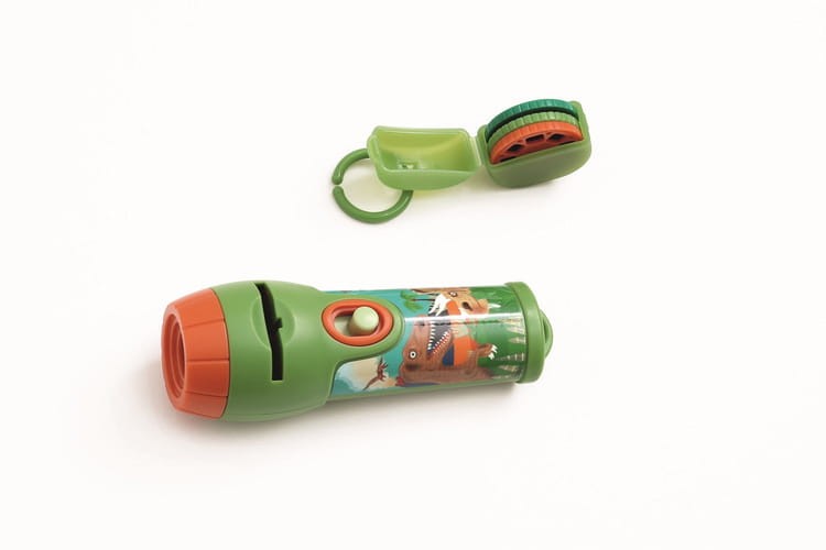 Latarka/Projektor XL DINO z pojemnikiem na tarcze 24 obrazy Scratch