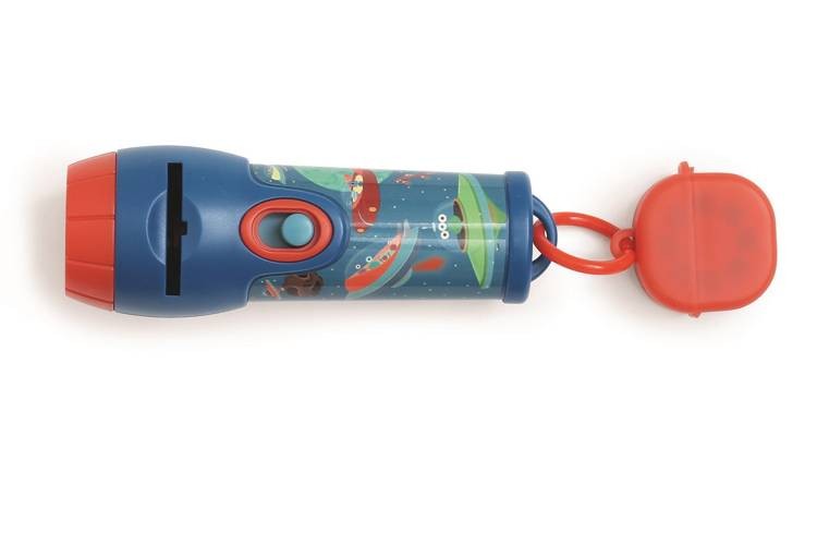 Latarka/Projektor XL KOSMOS z pojemnikiem na tarcze 24 obrazy Scratch