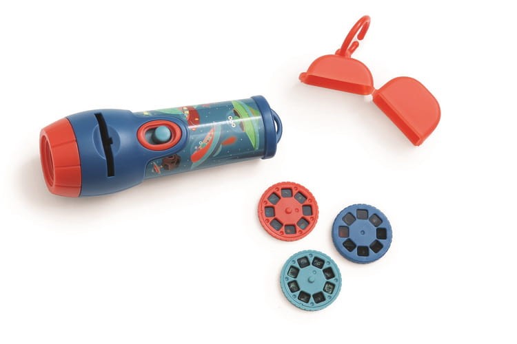 Latarka/Projektor XL KOSMOS z pojemnikiem na tarcze 24 obrazy Scratch