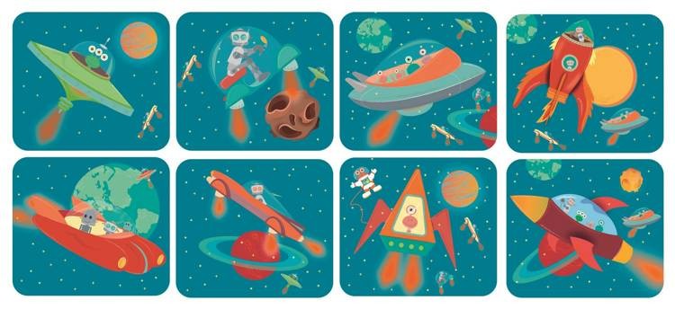 Latarka/Projektor XL KOSMOS z pojemnikiem na tarcze 24 obrazy Scratch