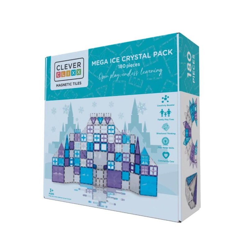 Klocki magnetyczne Mega Ice Crystal Pack - 180 el.  Cleverclixx