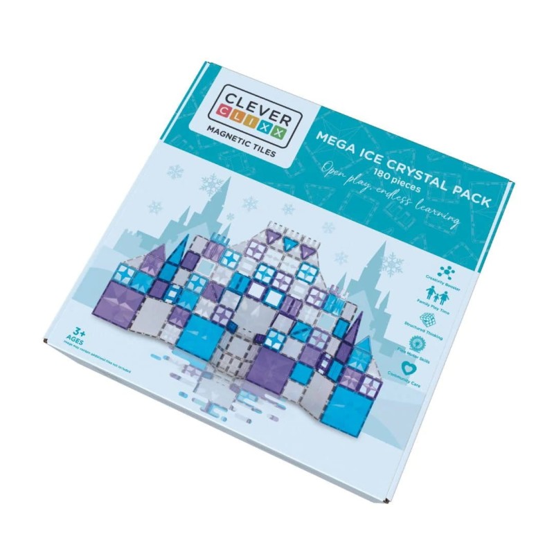 Klocki magnetyczne Mega Ice Crystal Pack - 180 el.  Cleverclixx