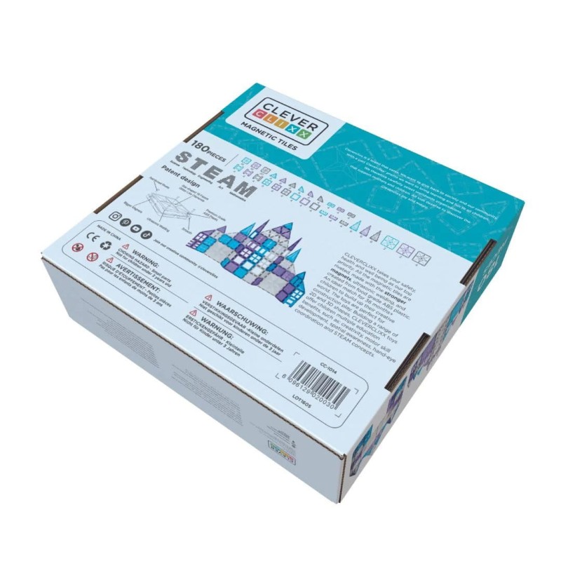 Klocki magnetyczne Mega Ice Crystal Pack - 180 el.  Cleverclixx
