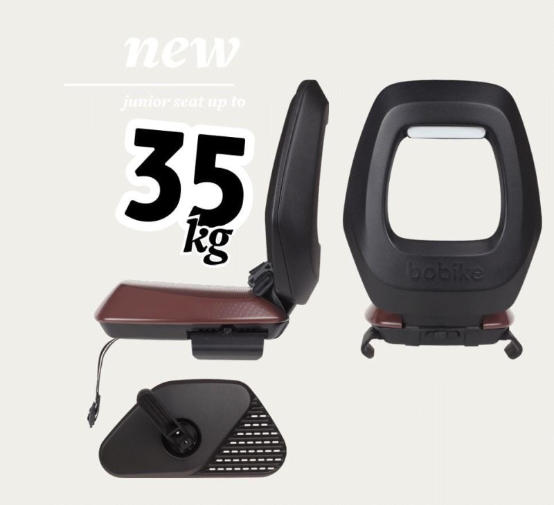 Fotelik rowerowy Bobike Junior ONE black/dark brown
