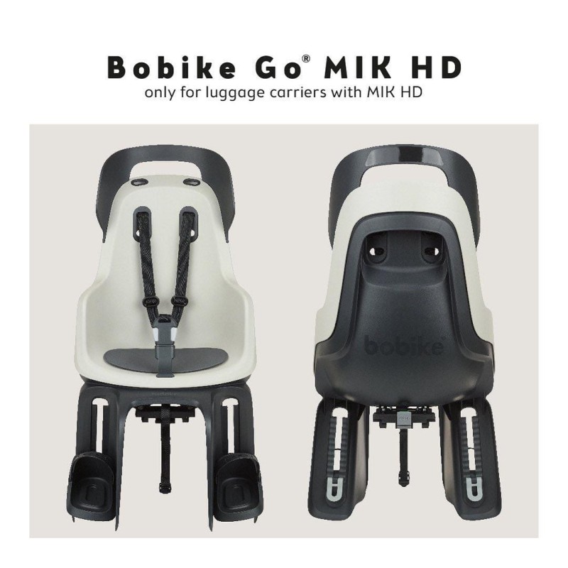 Fotelik rowerowy Bobike GO bagażnik MIK HD Vanilla Cup