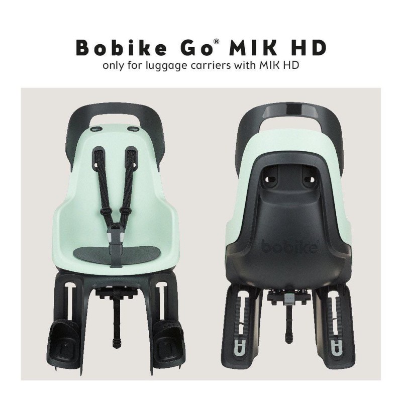 Fotelik rowerowy Bobike GO bagażnik MIK HD Mint Marshm