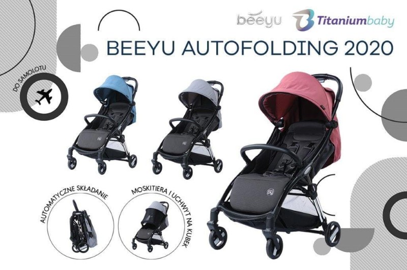 Wózek spacerowy Beeyu Autofolding grey Titanium Baby