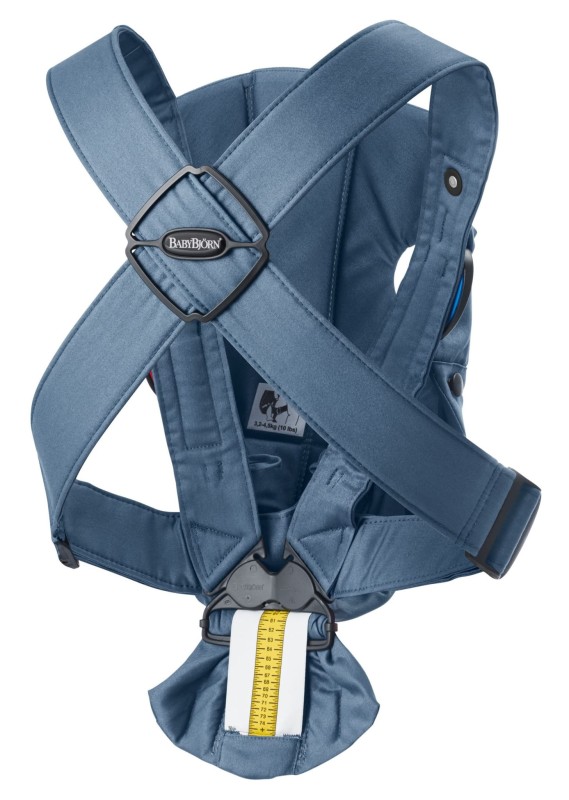 BABYBJORN MINI Woven – nosidełko, Niebieski / Vintage Indigo