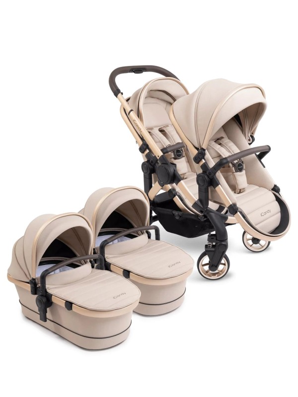 iCandy - Peach 7 Bliźniak - Wózek 2w1 z akcesoriami podstawowymi - Biscotti/Blonde