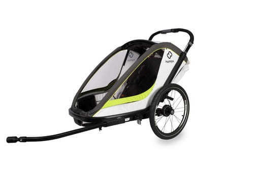 Hamax - Przyczepka rowerowa BREEZE, podwójna - White/green