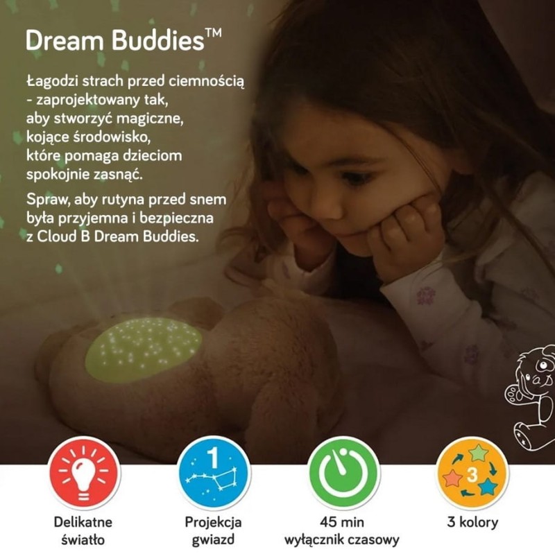 Pluszowy projektor dla dzieci Królik Benny przyjaciel do snu Dream Buddies Cloud B
