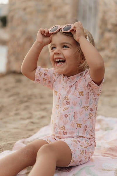 Swimsuit z rękawami Ocean Dreams Pink 62/68 Little Dutch