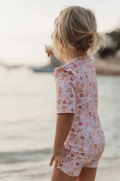 Swimsuit z rękawami Ocean Dreams Pink 62/68 Little Dutch
