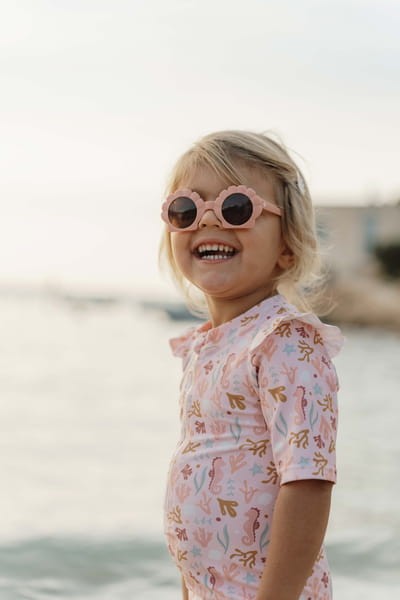 Swimsuit z rękawami Ocean Dreams Pink 62/68 Little Dutch