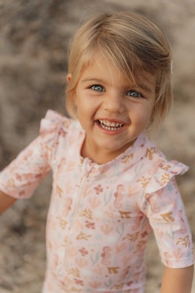 Swimsuit z rękawami Ocean Dreams Pink 62/68 Little Dutch