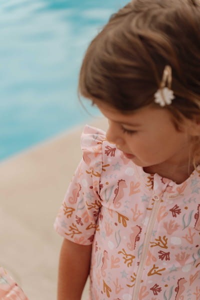 Swimsuit z rękawami Ocean Dreams Pink 62/68 Little Dutch