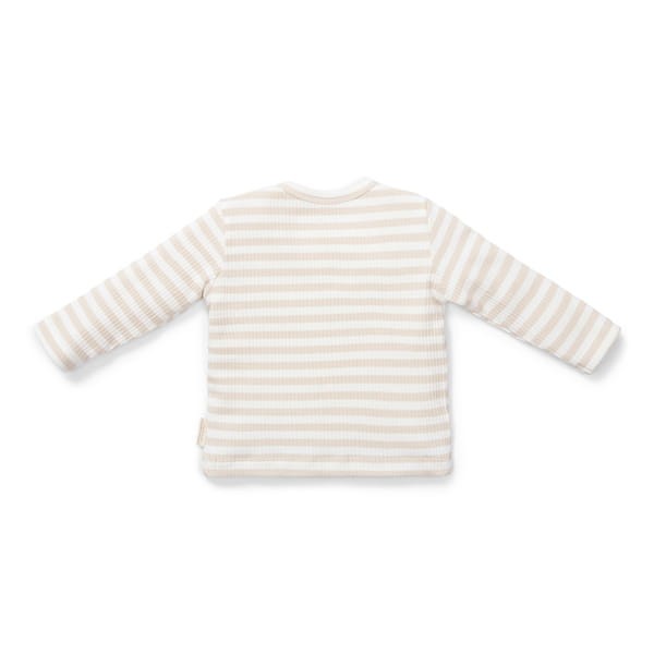 T-shirt z długim rękawem Stripe Sand/White 68 cm Little Dutch