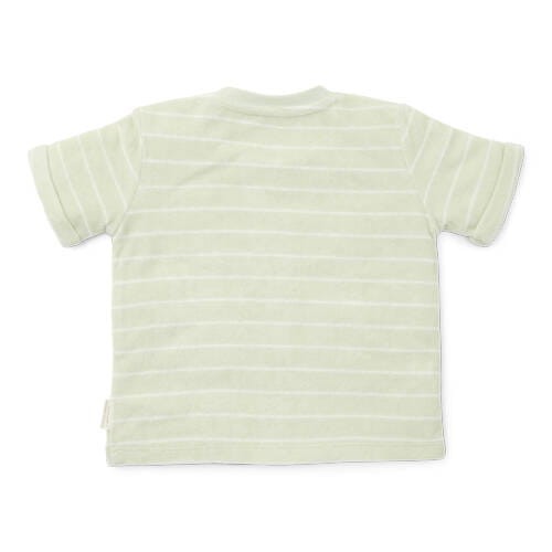 T-shirt frotte z krótkim rękawem Farm Green Stripes 74 Little Dutch