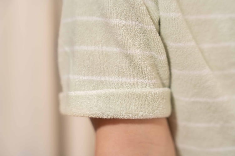 T-shirt frotte z krótkim rękawem Farm Green Stripes 74 Little Dutch