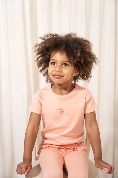 T-shirt z krótkim rękawem Flower Pink 86 Little Dutch
