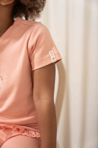 T-shirt z krótkim rękawem Flower Pink 80 Little Dutch