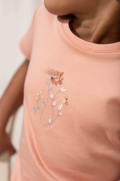T-shirt z krótkim rękawem Flower Pink 80 Little Dutch