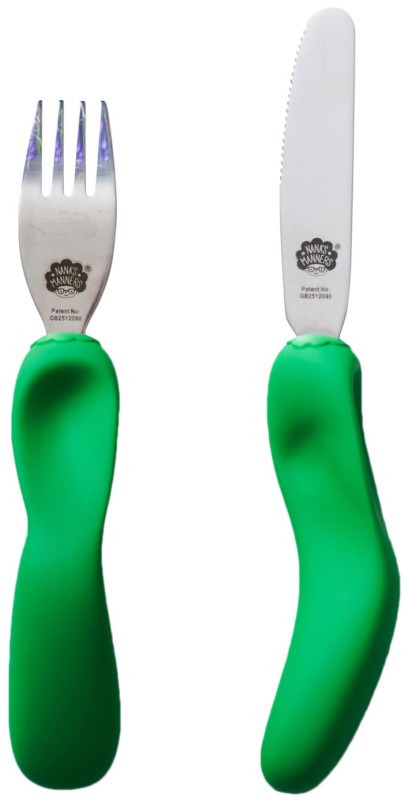 Sztućce widelec łyżka Etap 3 Green Nana's Manners