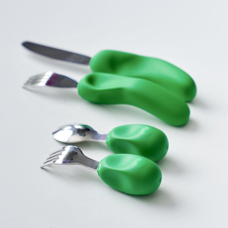 Sztućce widelec łyżka Etap 3 Green Nana's Manners