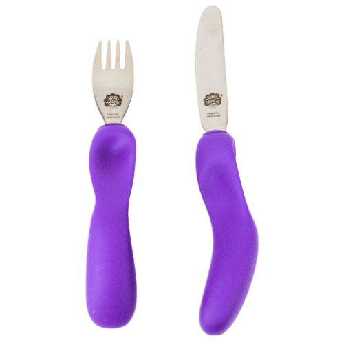 Sztućce widelec łyżka Etap 3 Purple Nana's Manners