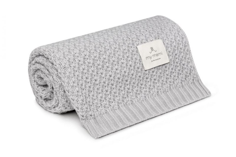 Bambusowy kocyk light grey 80x100 - chain my memi