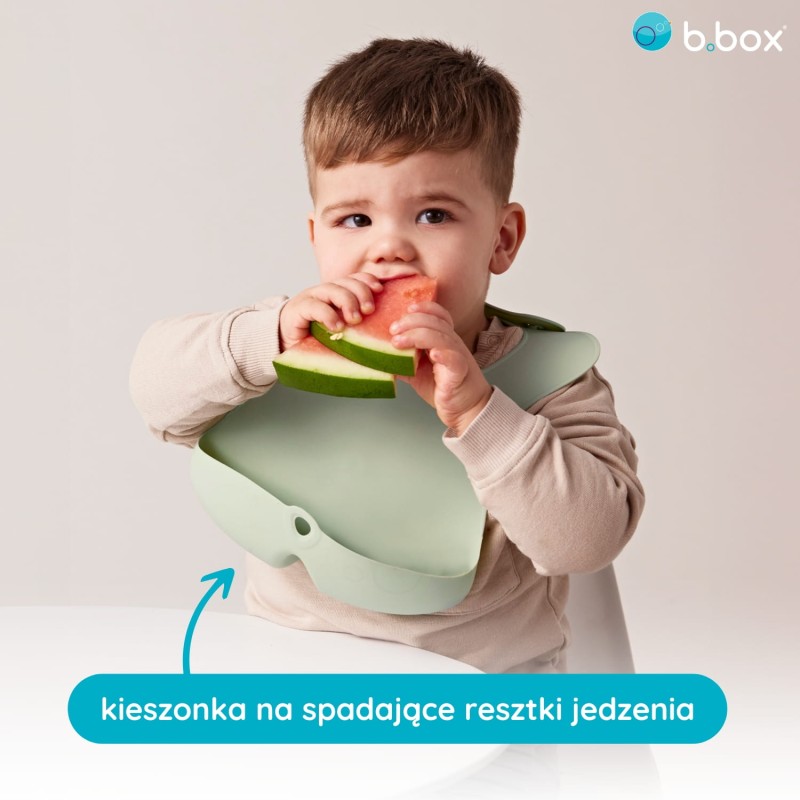 Śliniak zwijany z otwartą kieszonką szałwia b.box