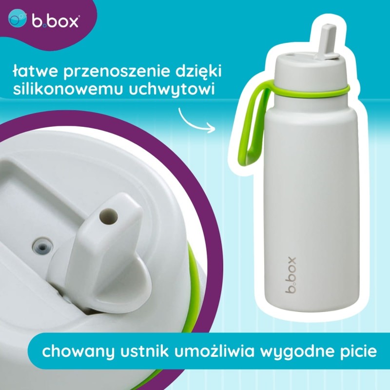 Butelka termiczna ze składanym ustnikiem termos ze stali nierdzewnej 1l Lime Time b.box