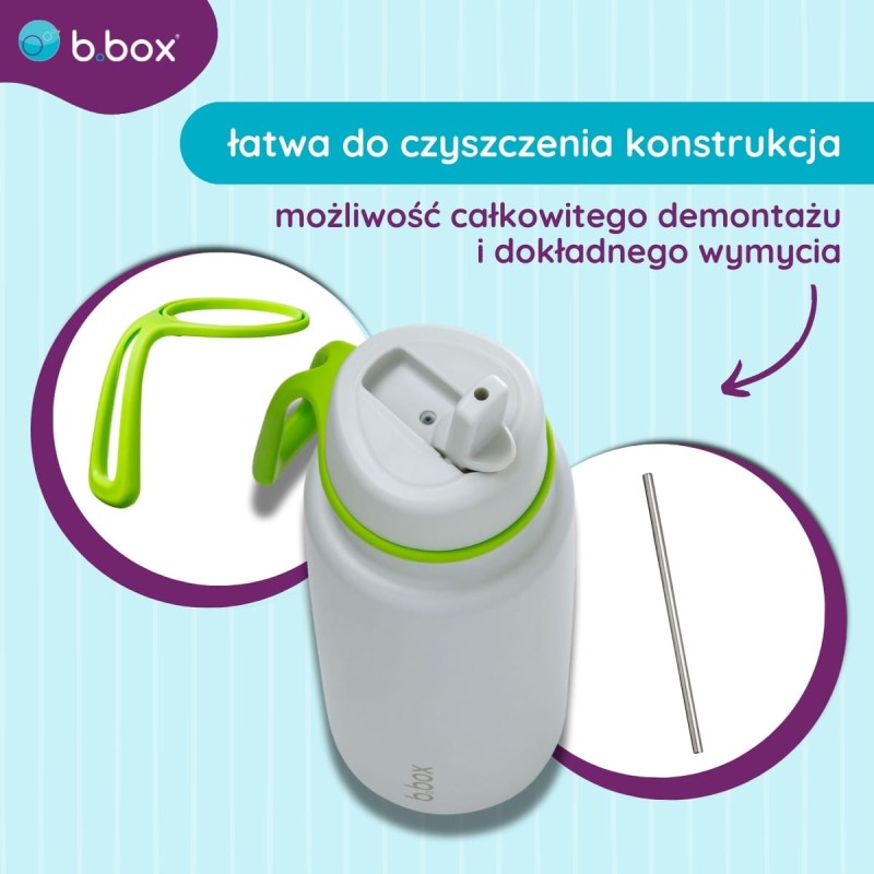 Butelka termiczna ze składanym ustnikiem termos ze stali nierdzewnej 1l Lime Time b.box