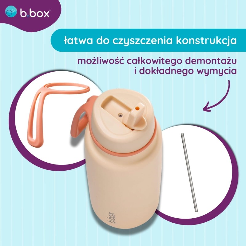 Butelka termiczna ze składanym ustnikiem termos ze stali nierdzewnej 1l Melon Mist b.box