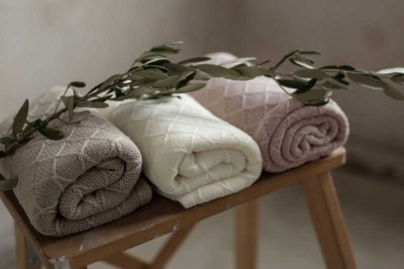 Lekki kocyk / otulacz 90x90 light grey - wafer my memi
