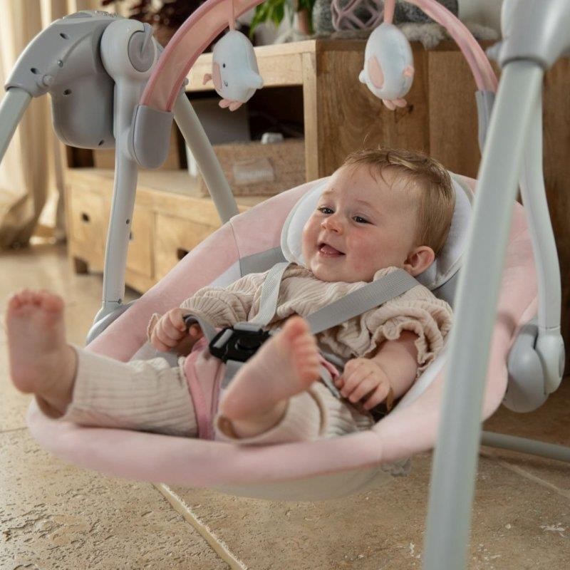 Huśtawka bujaczek Swing Dolphy pink grey Bo Jungle