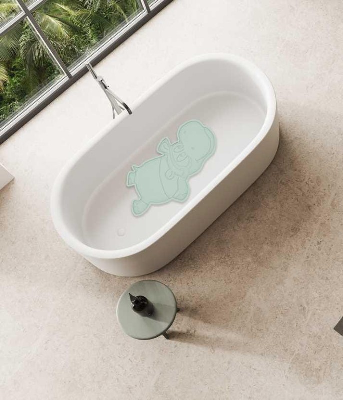 Antypoślizgowa mata do wanny hipopotam mint Bo Jungle