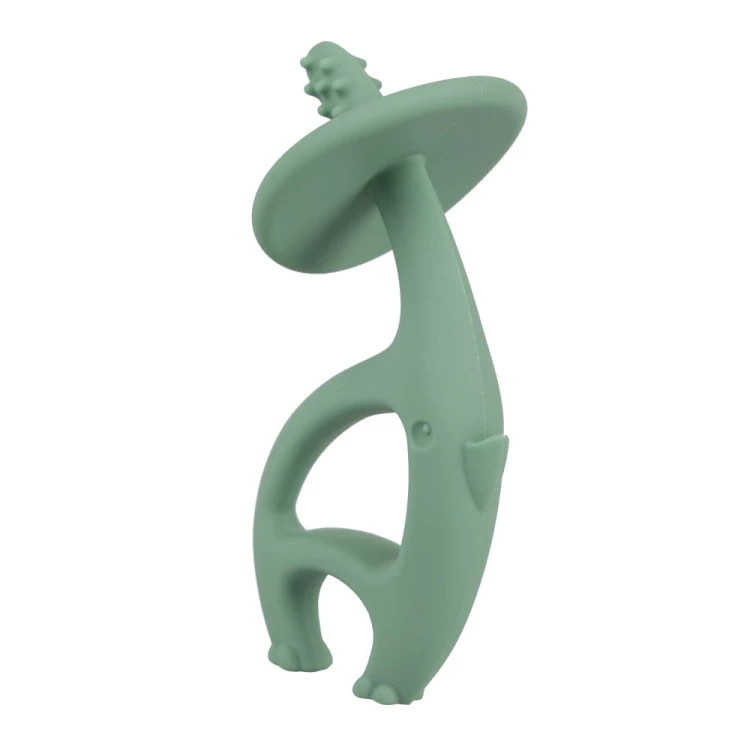 Gryzak silikonowy słoń Dancing Elephant Light Green Mombella 002.jpg