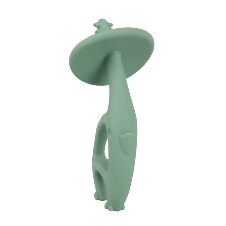 Gryzak silikonowy słoń Dancing Elephant Light Green Mombella 003.jpg