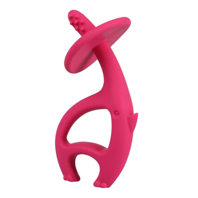Gryzak silikonowy słoń Dancing Elephant Dark Pink Mombella 001.jpg