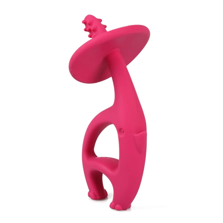 Gryzak silikonowy słoń Dancing Elephant Dark Pink Mombella 003.jpg