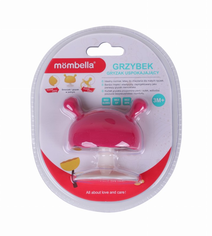 Gryzak Grzybek Mushroom Dark Pink Mombella