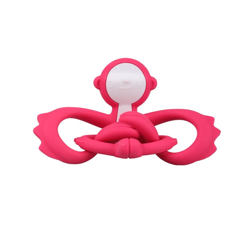 Gryzak Zabawka Małpka Dark Pink Mombella