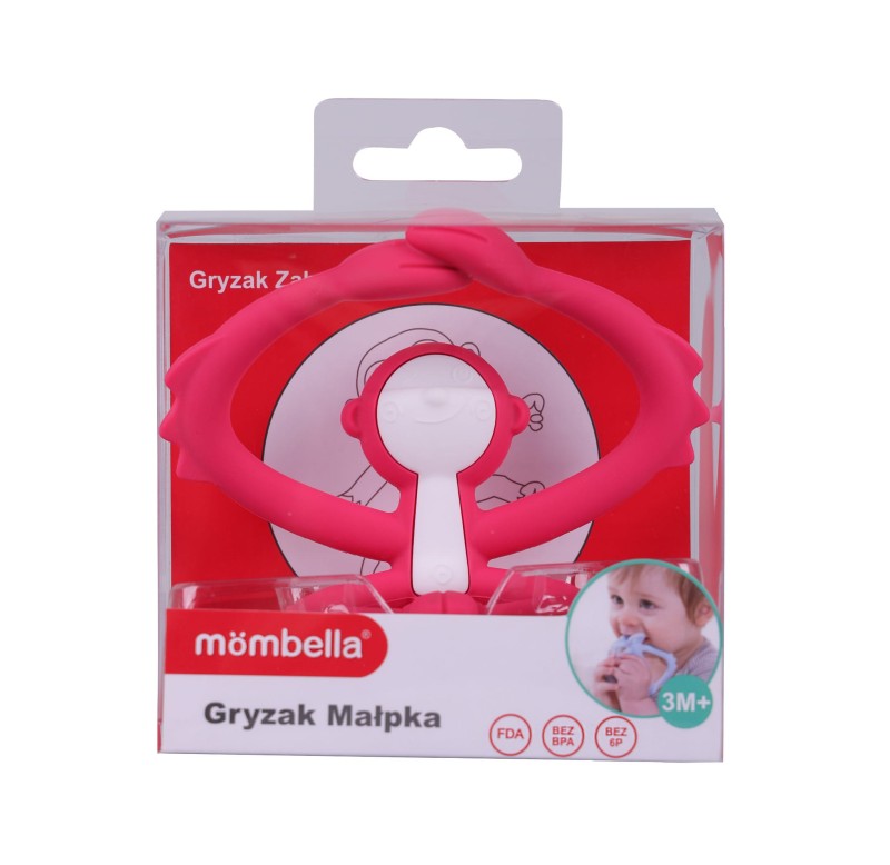 Gryzak Zabawka Małpka Dark Pink Mombella