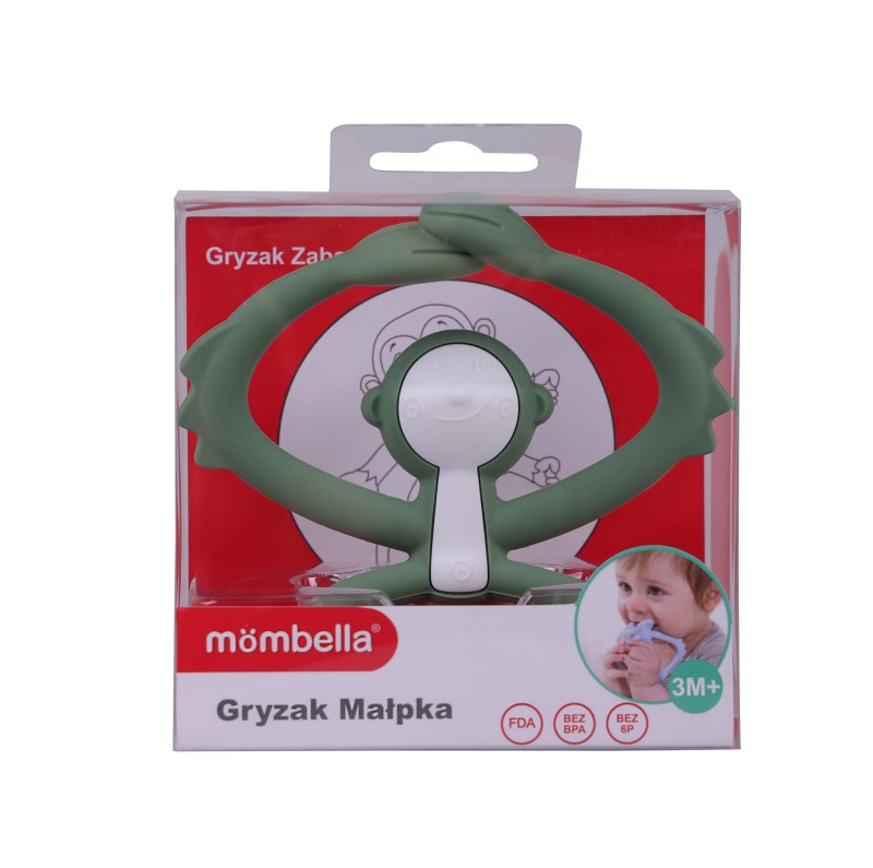 Gryzak Zabawka Małpka Light Green Mombella