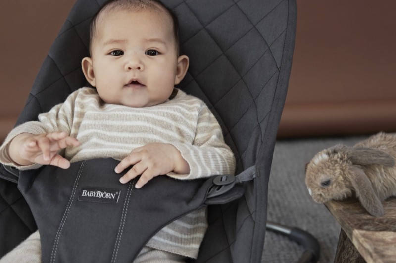 BABYBJORN - leżaczek BLISS Woven - Antracytowy